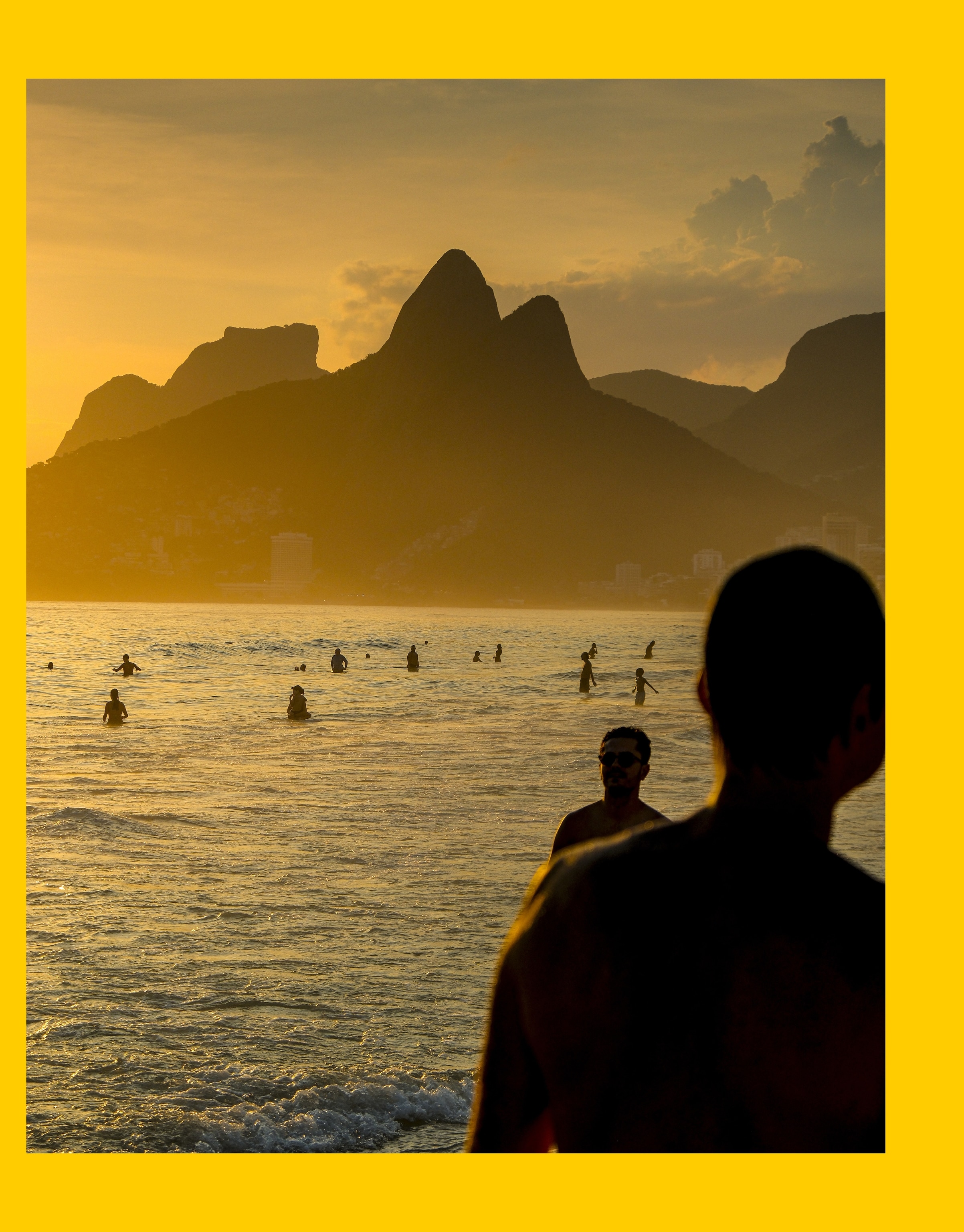 Sundown at Rio de Janeiro's Ipanema Beach.