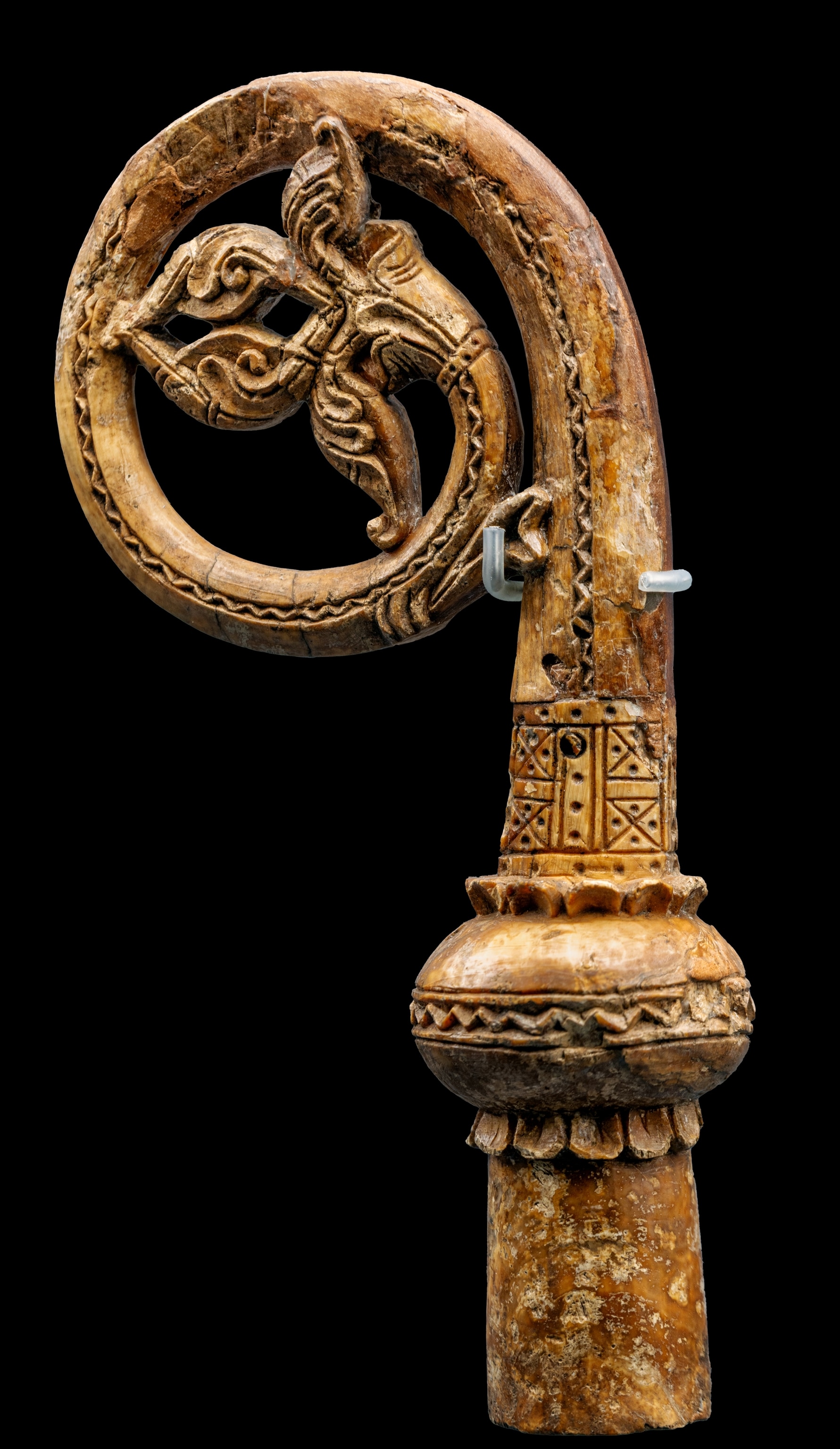 Intricate hooked staff