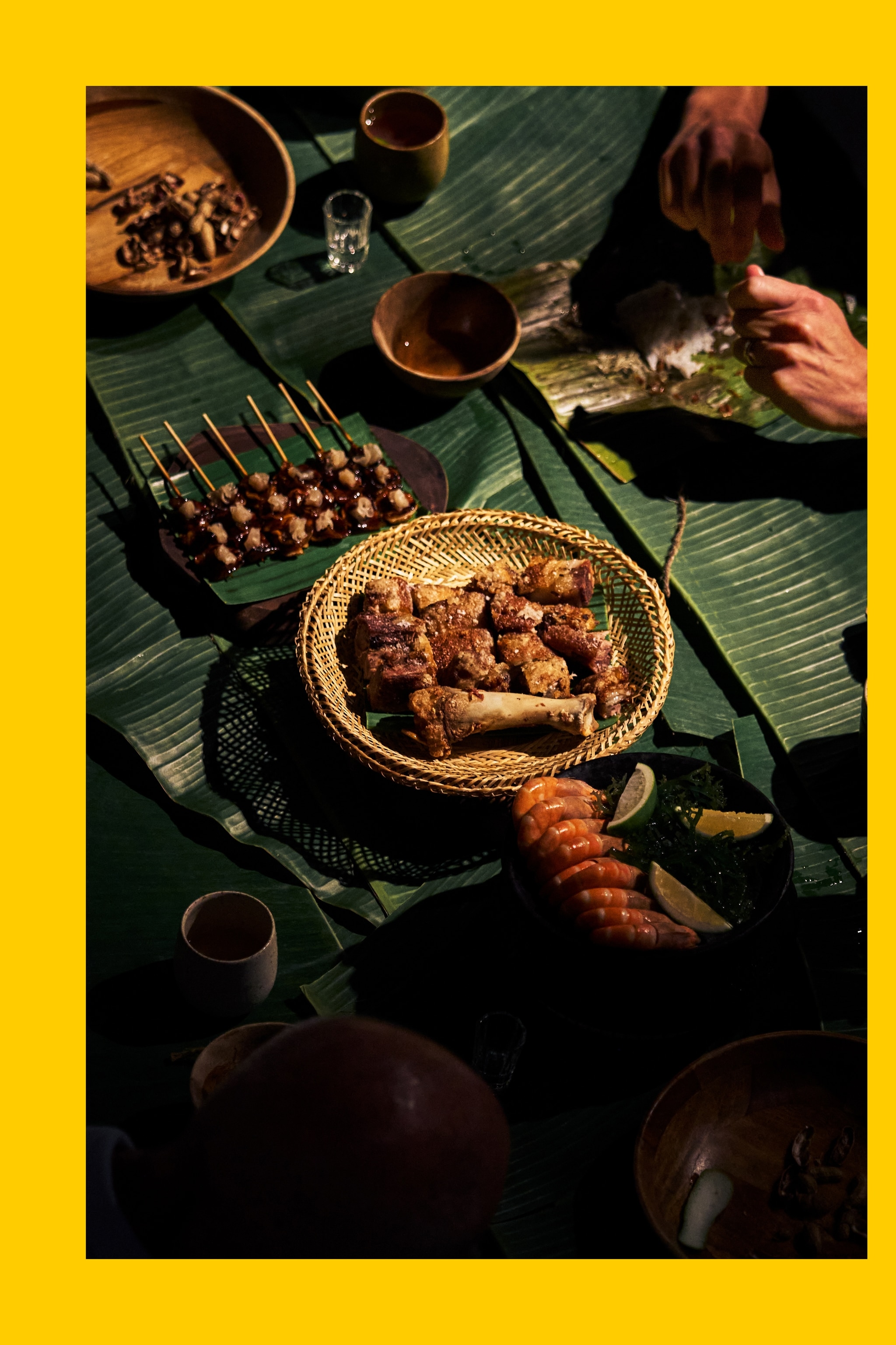 Photograph of a kamayan dinner