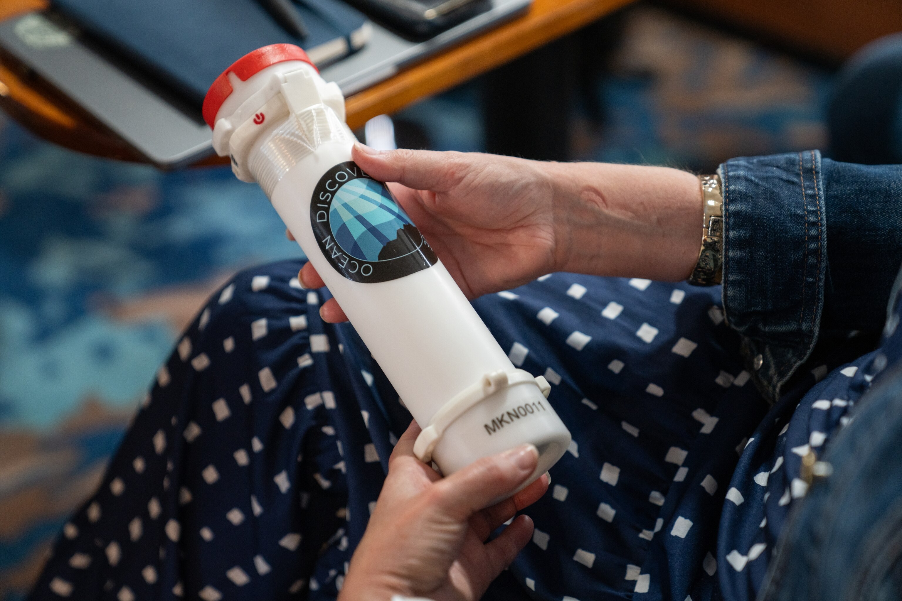 Close-up of a maka niu, or “coconut eye”, a low-cost deep-sea imaging and sensing system invented by National Geographic Explorer Katy Croff Bell.