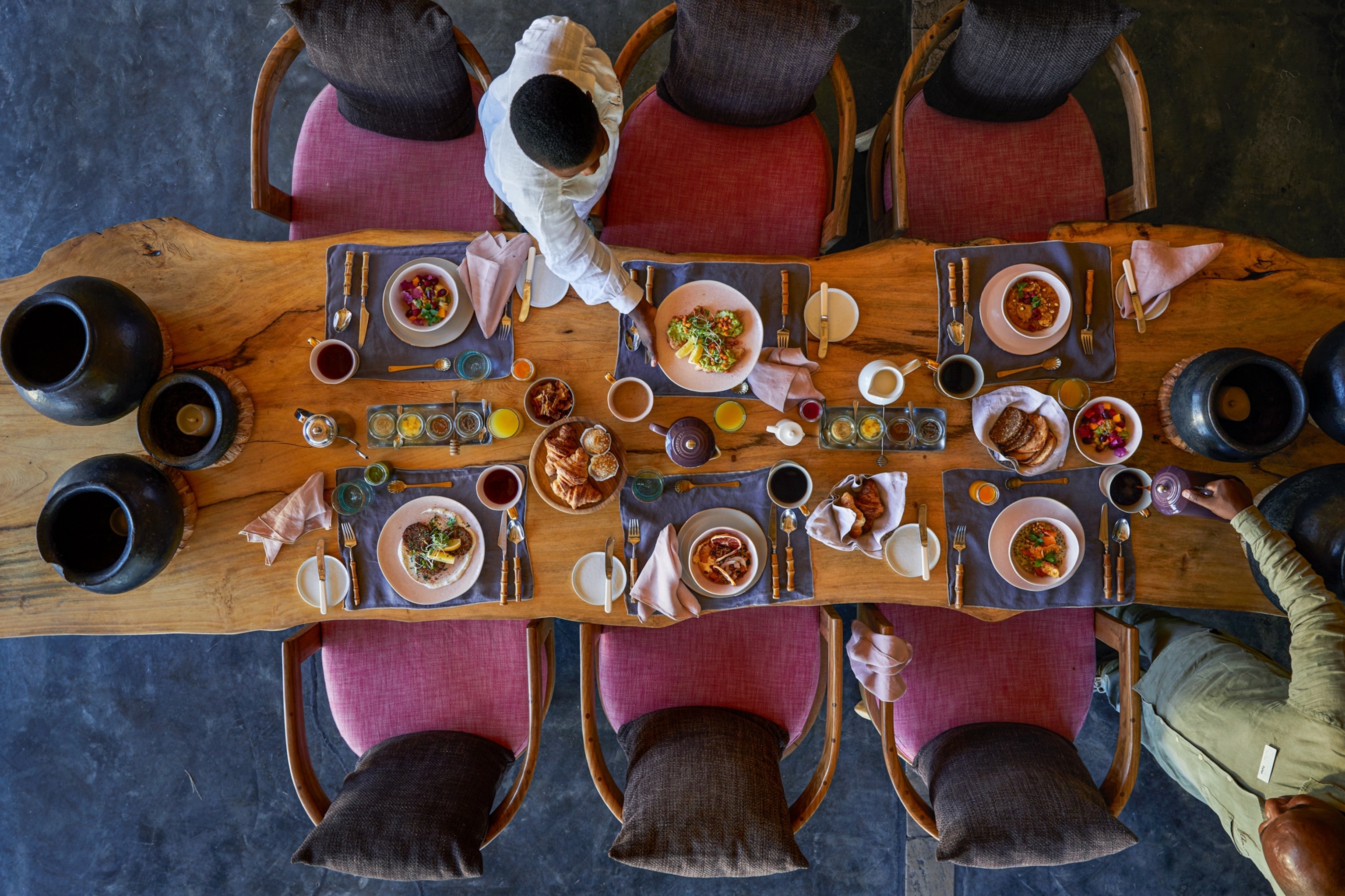 Dishes from the Ponya Menu set for a table of 6