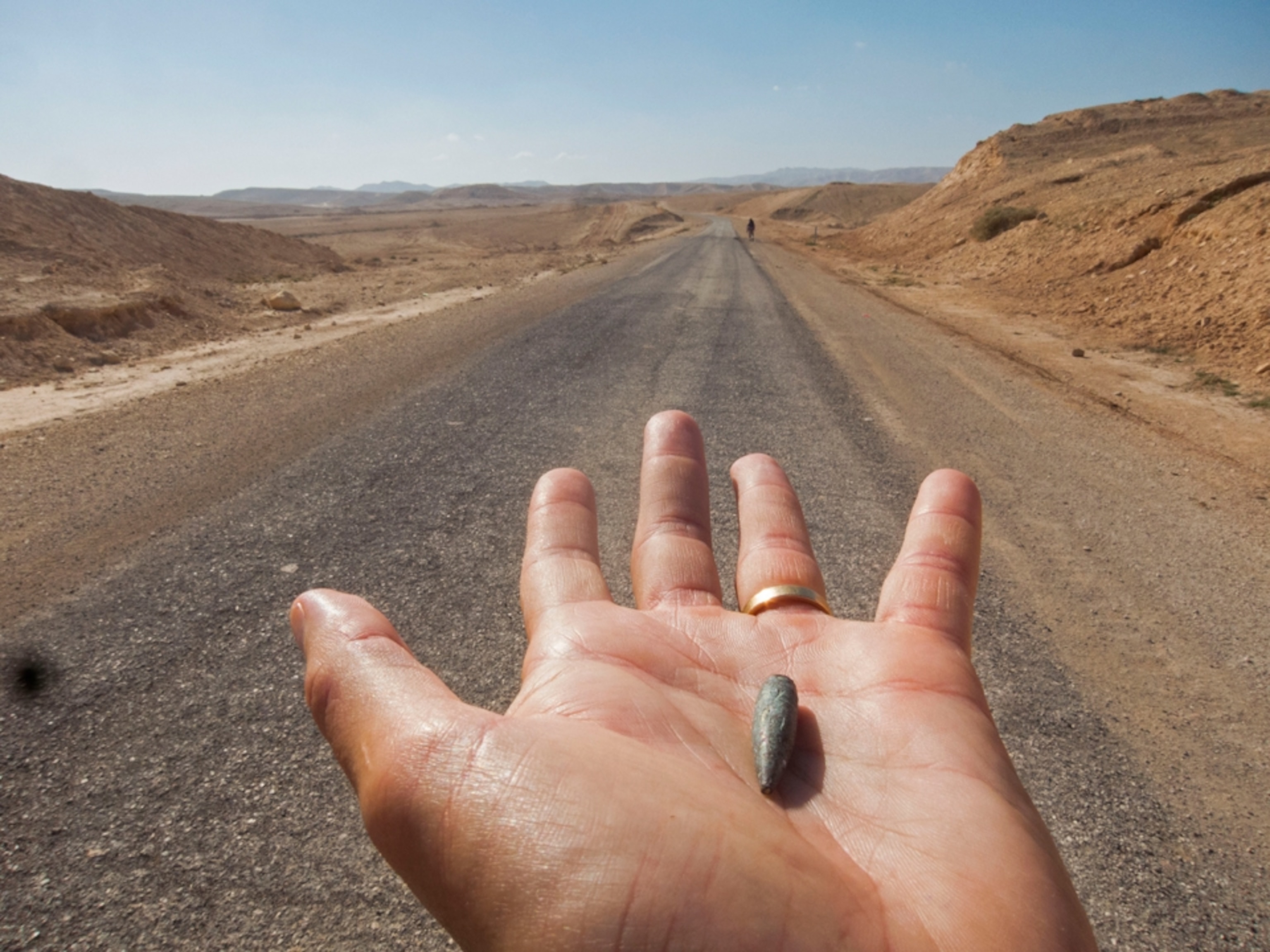 A spent bullet Paul Salopek picked up on the road to Bethlehem, in the West Bank in 2014.